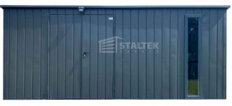 Schowek - domek ogrodowy 5,5x2m - wiata 0,5m brama okno dach ST199