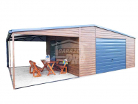 Garaż blaszany 5x5 + wiata Brama - drzwi rynny okno drewnopodobny GP21 Radom - zdjęcie 1