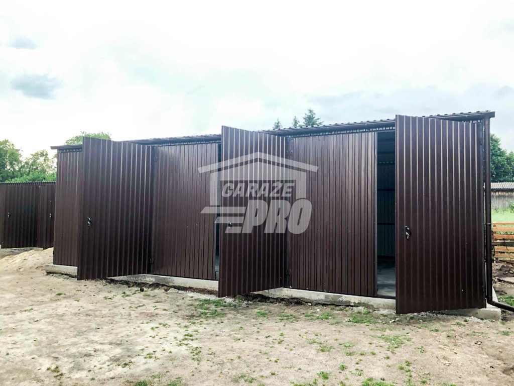 Garaż blaszany 9x5 3x Brama dwuskrzydłowa   Dach dwuspadowy GP133 Białystok - zdjęcie 2