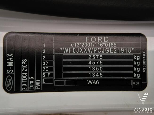 S-max 2.0 TDCi Titanium 211km LED nav 7 FOTELI serwis BEZWYPADEK 2017 Tychy - zdjęcie 7