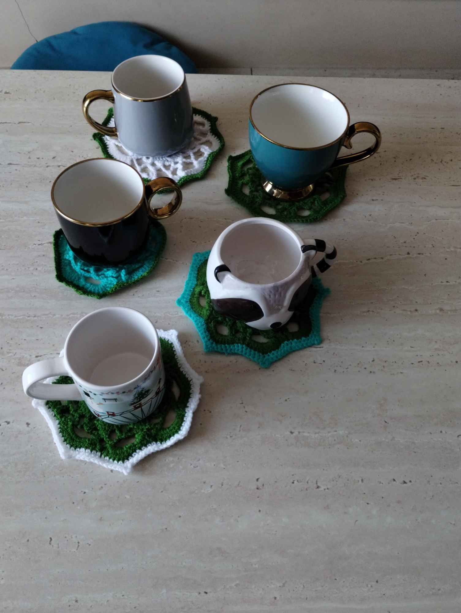 Szydełkowe podstawki pod kubek Grabówiec - zdjęcie 3