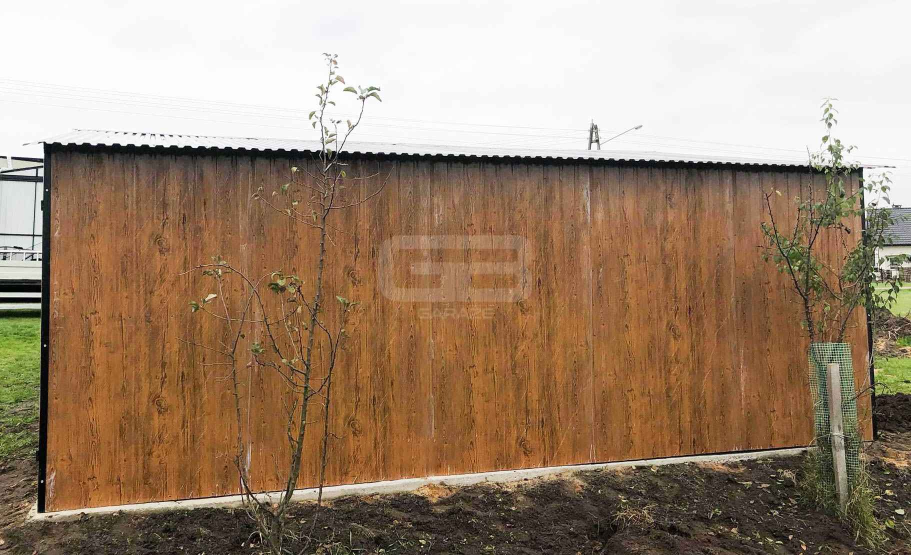 Garaż blaszany 6x6 wolnostojący 2x Brama drewnopodobny Dach GB180 Stargard - zdjęcie 3