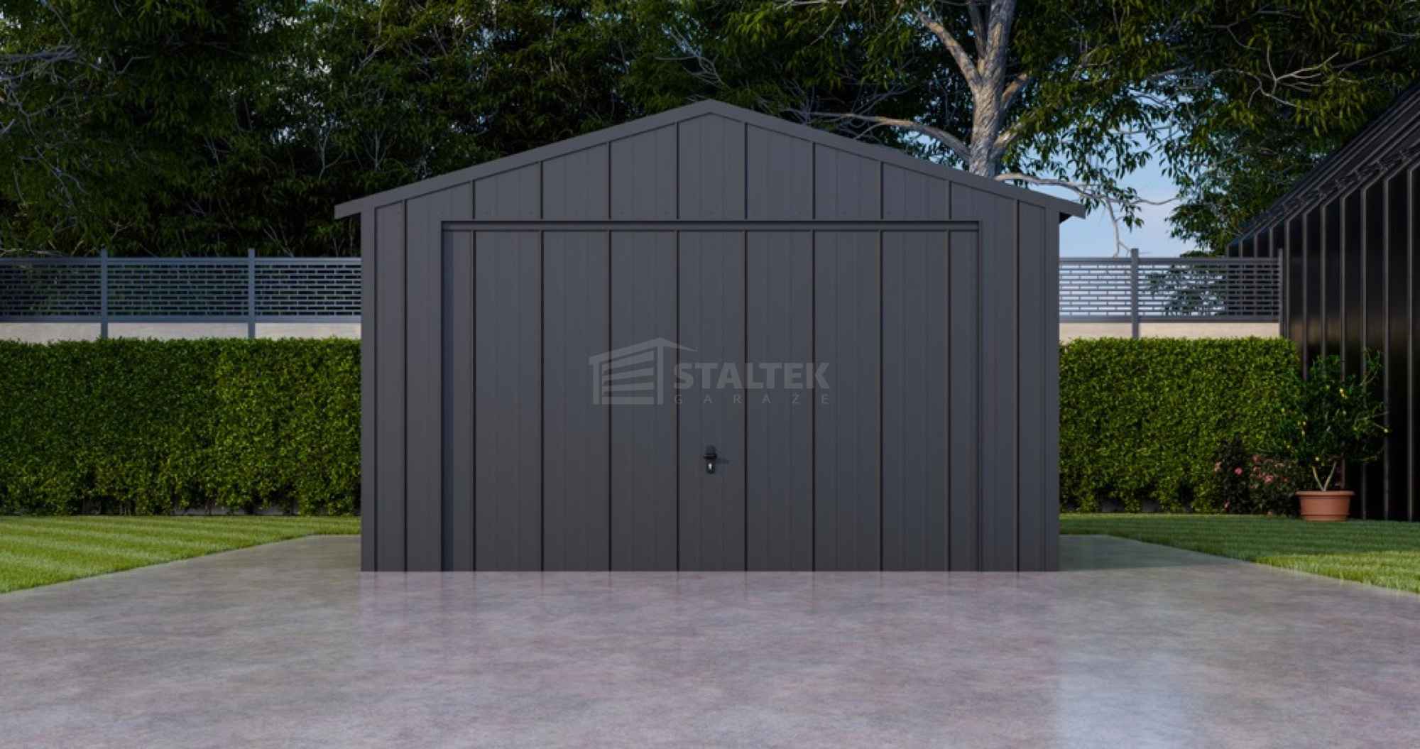 Garaż blaszany 4x5m - brama uchylna drzwi blacha na rąbek dach ST204 Chojnice - zdjęcie 4