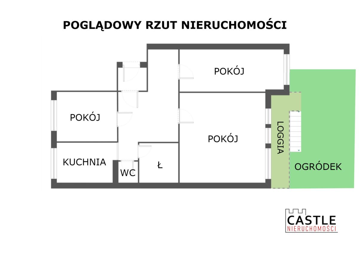 Na sprzedaż: mieszkanie 3-pokojowe z ogródkiem Poznań - zdjęcie 2