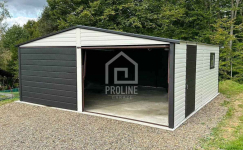 Garaż Blaszany 6x6 - 2x Brama Uchylna Drzwi  Okno dach Dwuspad PLG114 Gryfice - zdjęcie 2