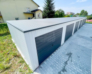 Rząd garaży 28x5,5m - 7x bramy uchylne  dach spad w tył  GP489 Lidzbark Warmiński - zdjęcie 3