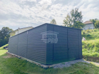 Garaż blaszany 3x9m - brama dwuskrzydłowa - antracyt - dach  GP649 Siedlce - zdjęcie 2