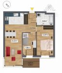 Mieszkanie 55,85m2, 3 pokoje, ogrzewanie miejskie/ Huby, Wrocław Wrocław - zdjęcie 2