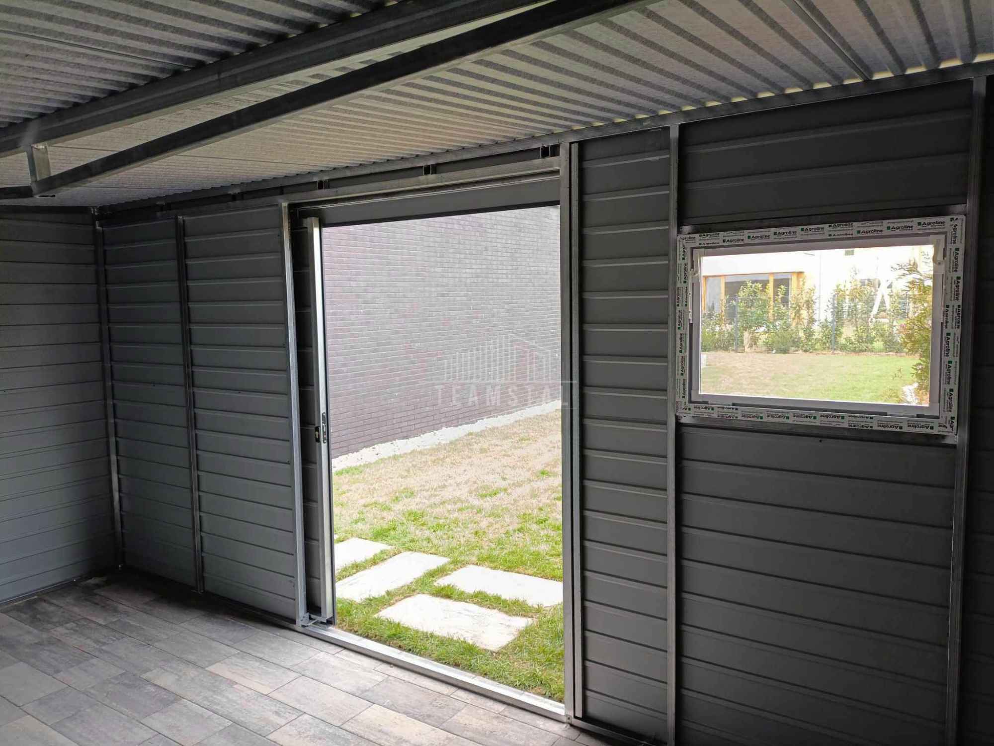 Schowek - domek ogrodowy 5,5x2,5m drzwi przesuwne okno  dach TS1167 Augustów - zdjęcie 3