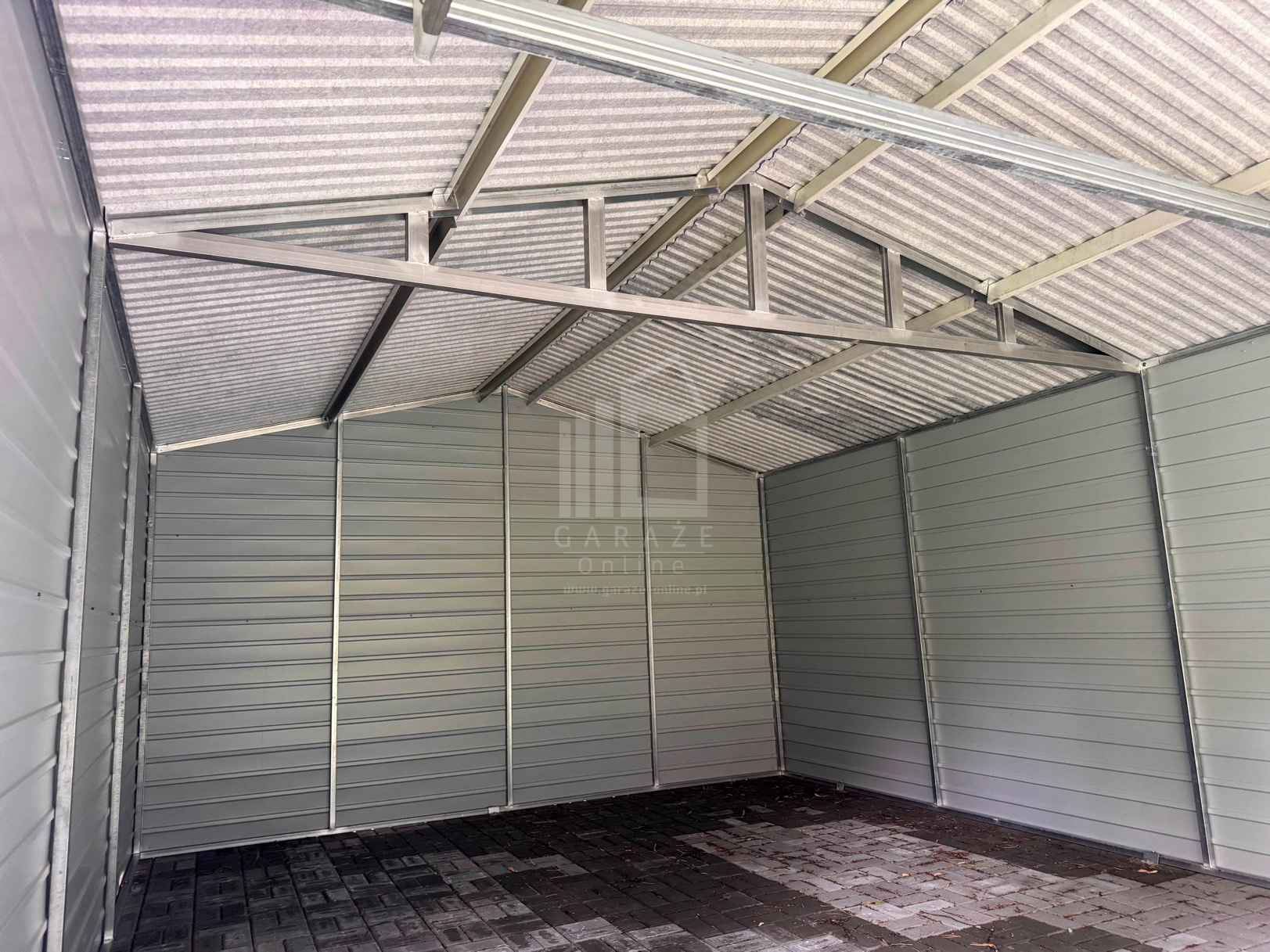 Garaż blaszany 5x6 m - brama uchylna - drzwi  dach rynny ID1260 Pabianice - zdjęcie 3