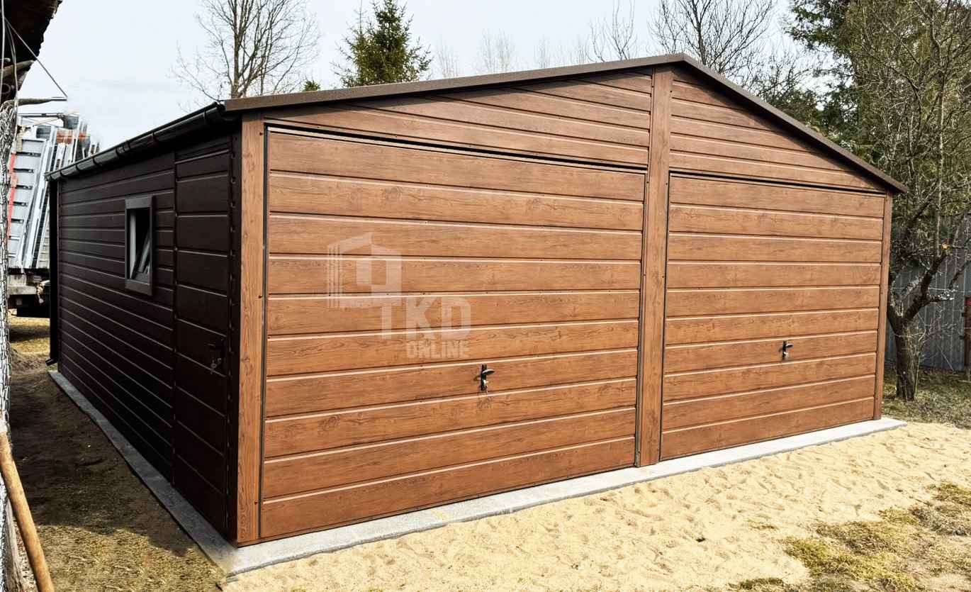 Garaż blaszany 6x6 m - 2x brama uchylna 2x okno rynny dach TKD463 Świnoujście - zdjęcie 3