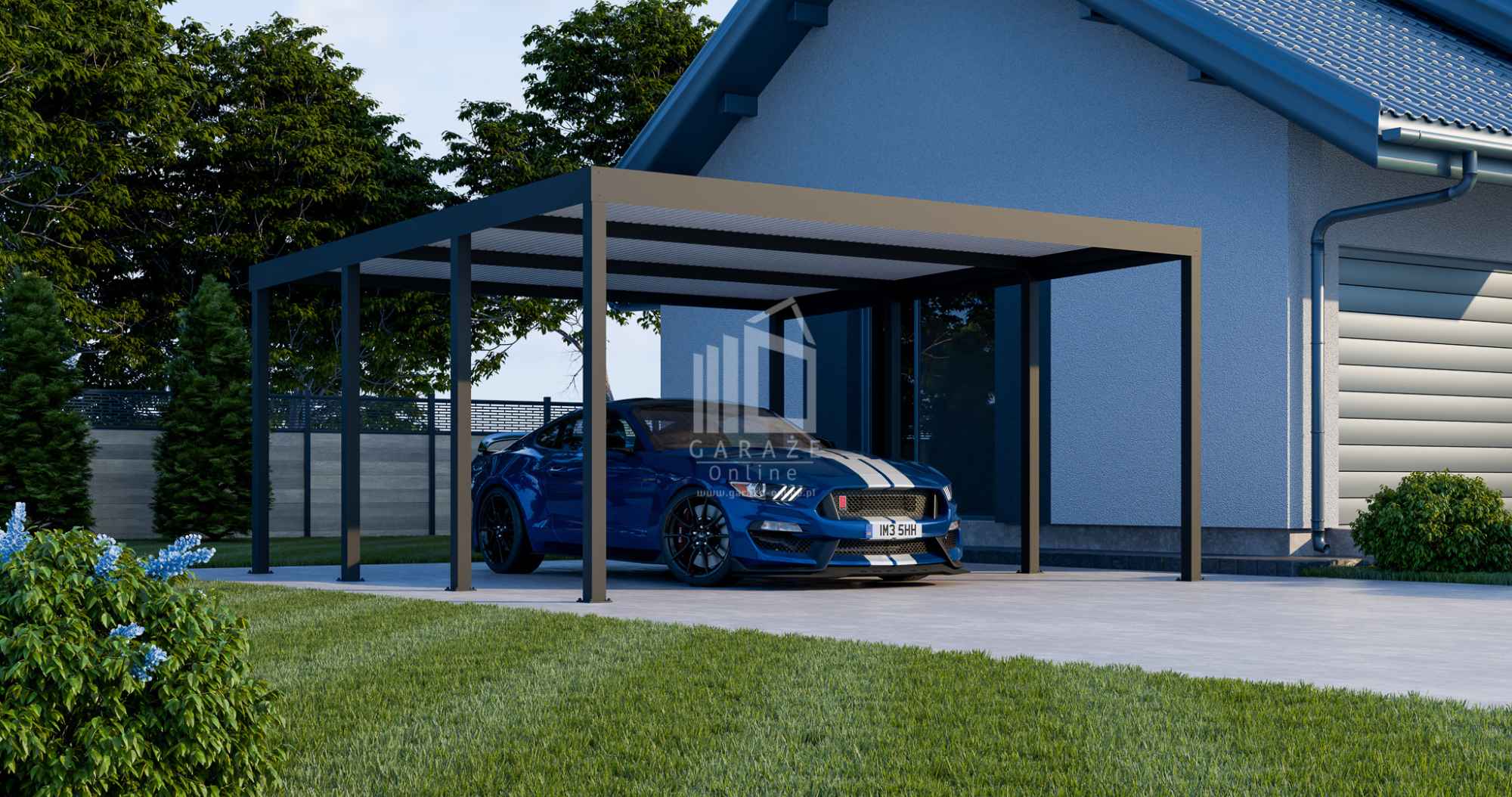 CarPort PREMIUM - Wiata samochodowa 5x5 Antracyt - ID959 Kościerzyna - zdjęcie 6