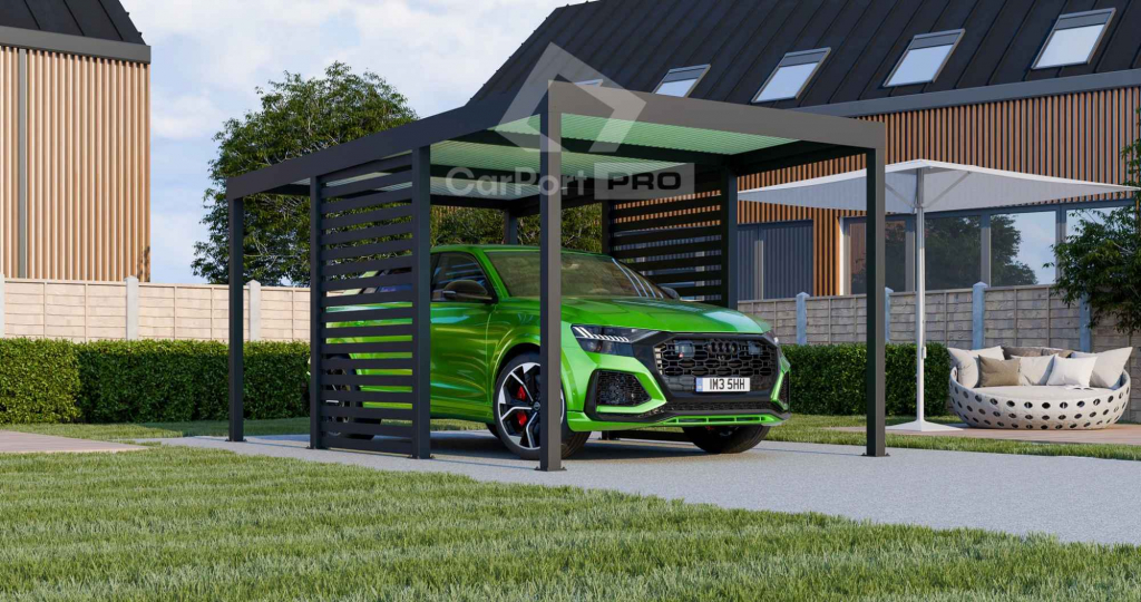 CarPort PREMIUM - wiata samochodowa 3x5 - antracyt - zabudowa  CP105 Koszalin - zdjęcie 6