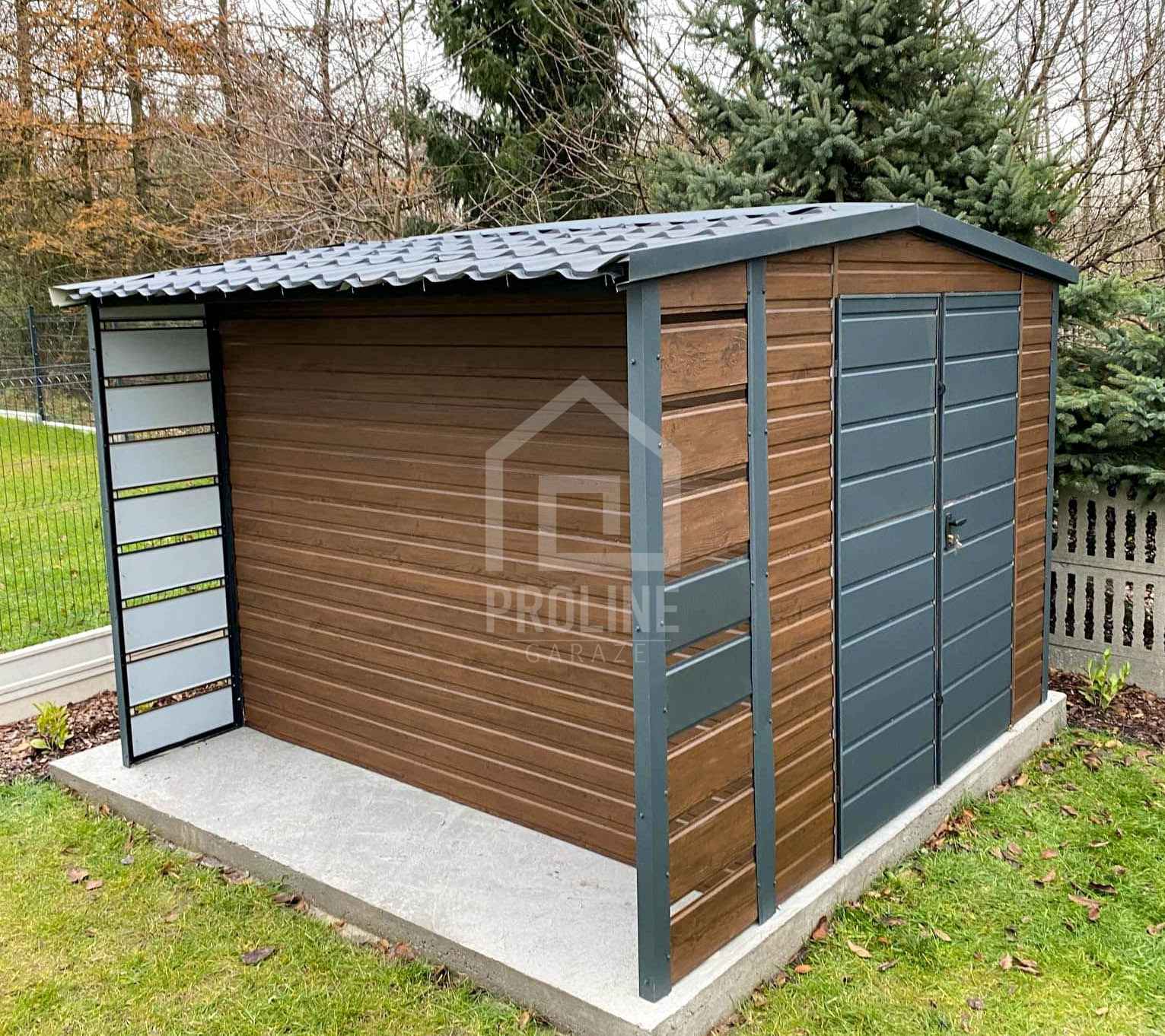 Schowek domek ogrodowy 2x3 +wiata Brama blachodachówka dach  PLG100 Zielona Góra - zdjęcie 3