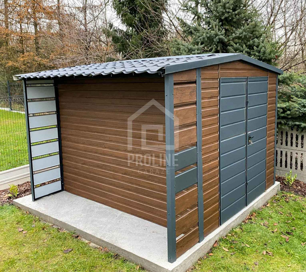 Schowek domek ogrodowy 2x3 +wiata Brama blachodachówka dach  PLG100 Zielona Góra - zdjęcie 3