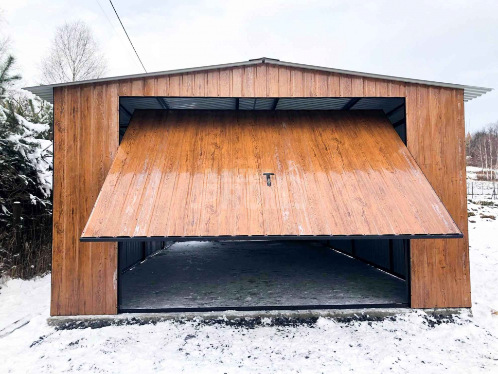 Garaż blaszany 4x8 Brama uchylna Okno Dodatkowe drewnopodobny  GP148 Łęczyca - zdjęcie 9