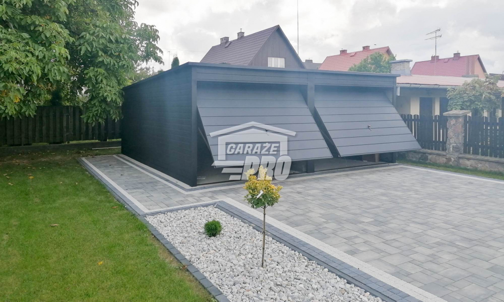 Garaż blaszany 6x5  Brama uchylna x2  antracyt spad w tył  GP124 Nowogard - zdjęcie 5