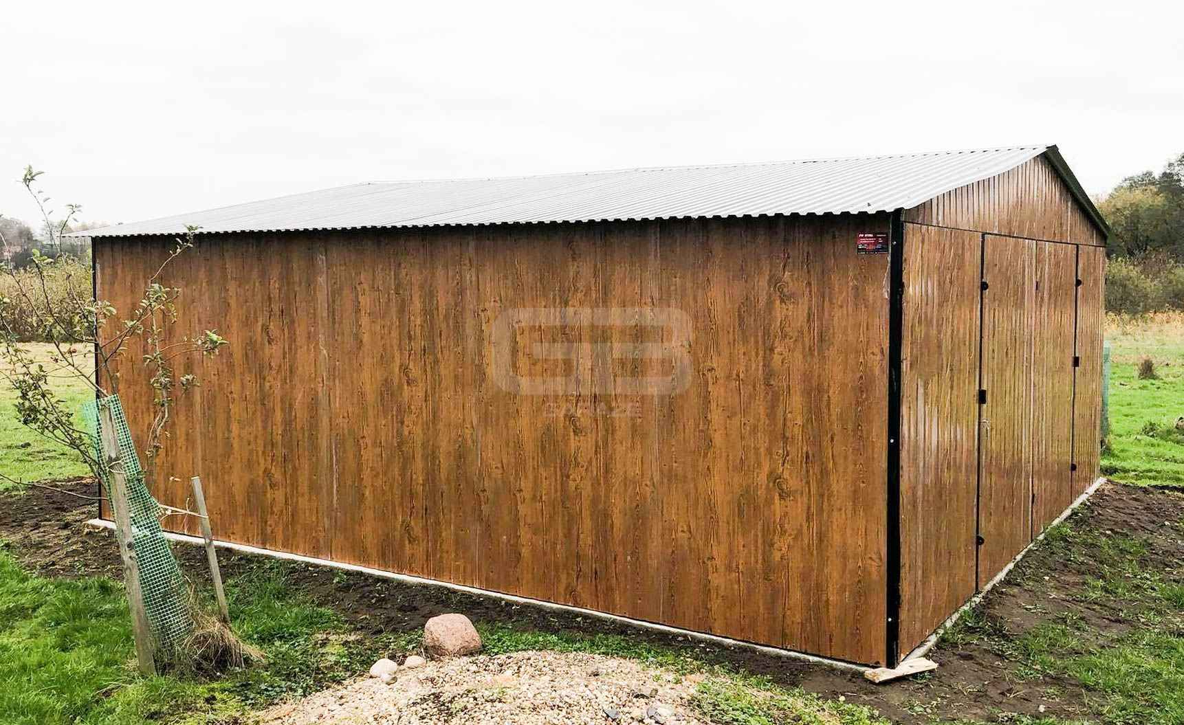 Garaż blaszany 6x6 wolnostojący 2x Brama drewnopodobny Dach GB180 Stargard - zdjęcie 5