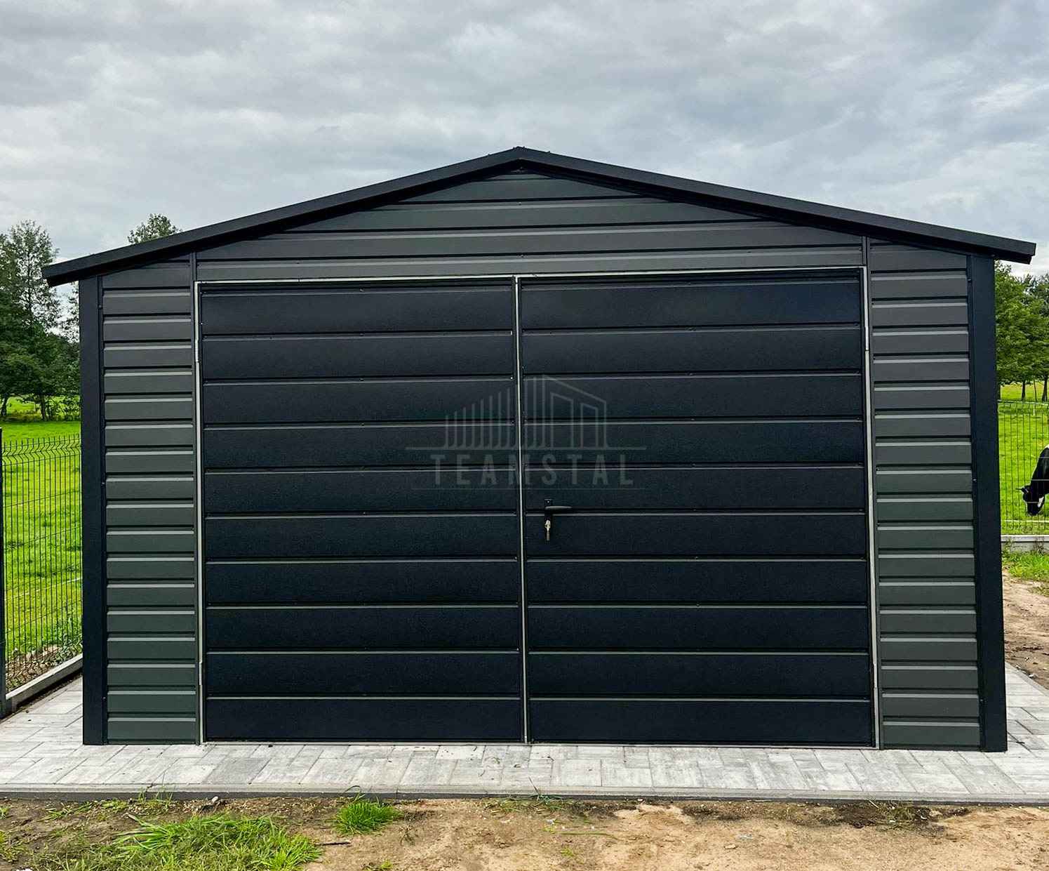 Garaż blaszany 4x5m - brama dwuskrzydłowa - okno dach TS1191 Łańcut - zdjęcie 5