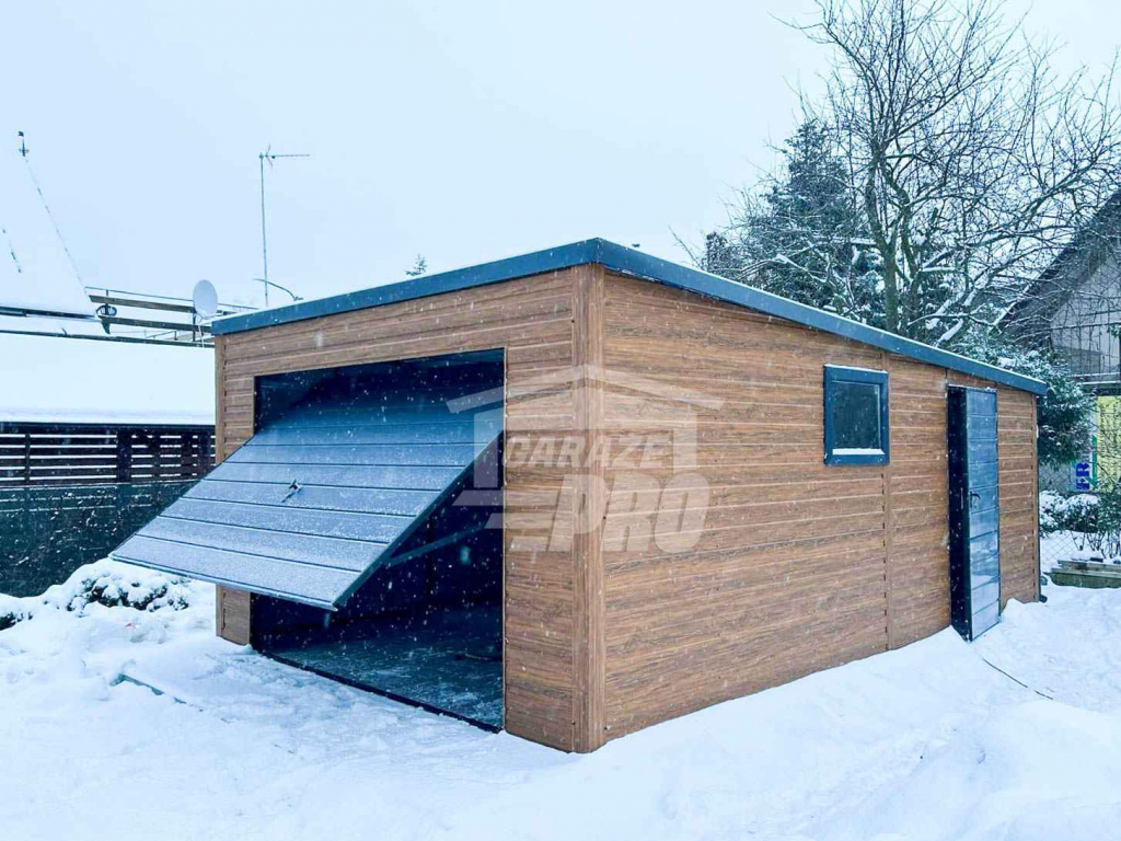 Garaż Blaszany 4x6 Brama uchylna drzwi drewnopodobny rynna  GP255 Dąbrowa Górnicza - zdjęcie 9