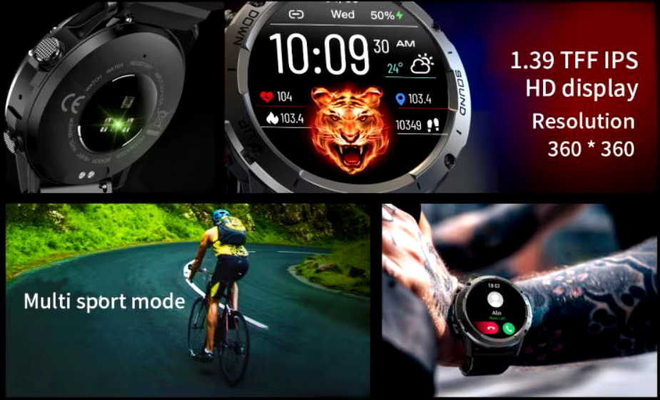 Inteligentny sportowy SmartWatch Mevaden NX9 1.39 Ekran HD Nowe Miasto - zdjęcie 7