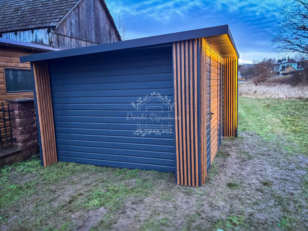 Schowek - Domek ogrodowy PREMIUM 3x3m + wiata  Dekor z lameli  ID901 Jastrzębie-Zdrój - zdjęcie 4