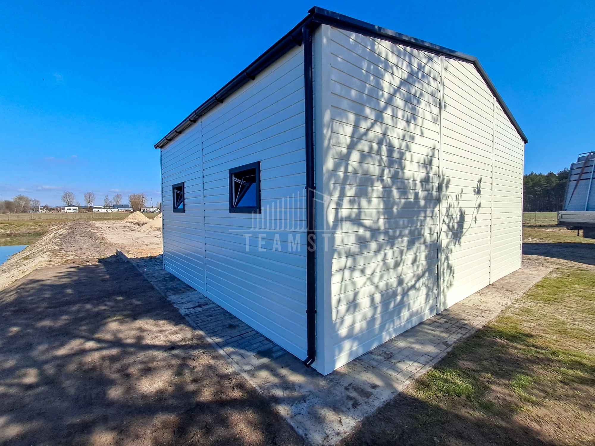 Hala 7,5x6m - biały - brama uchylna brama 4x okno drzwi rynny TS1098 Gniezno - zdjęcie 9