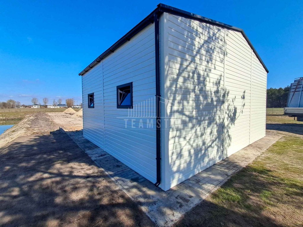 Hala 7,5x6m - biały - brama uchylna brama 4x okno drzwi rynny TS1098 Gniezno - zdjęcie 9