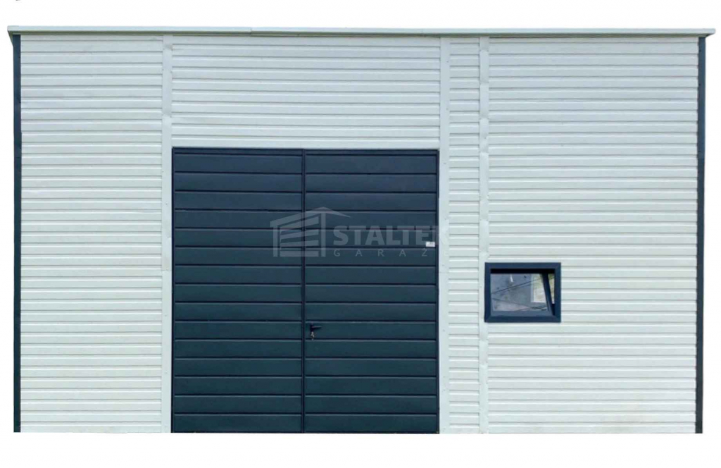 Hala Garaż blaszany 6x6 – brama – okno – drzwi - biały – dach ST235 Turek - zdjęcie 1