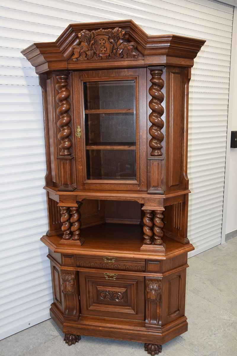 witryna narożna dębowa - meble gdańskie - jak nowa Olsztyn - zdjęcie 1