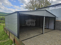 Garaż blaszany 6x6 - 2x Brama brudny biały Dach dwuspadowy GP593 Łańcut - zdjęcie 5