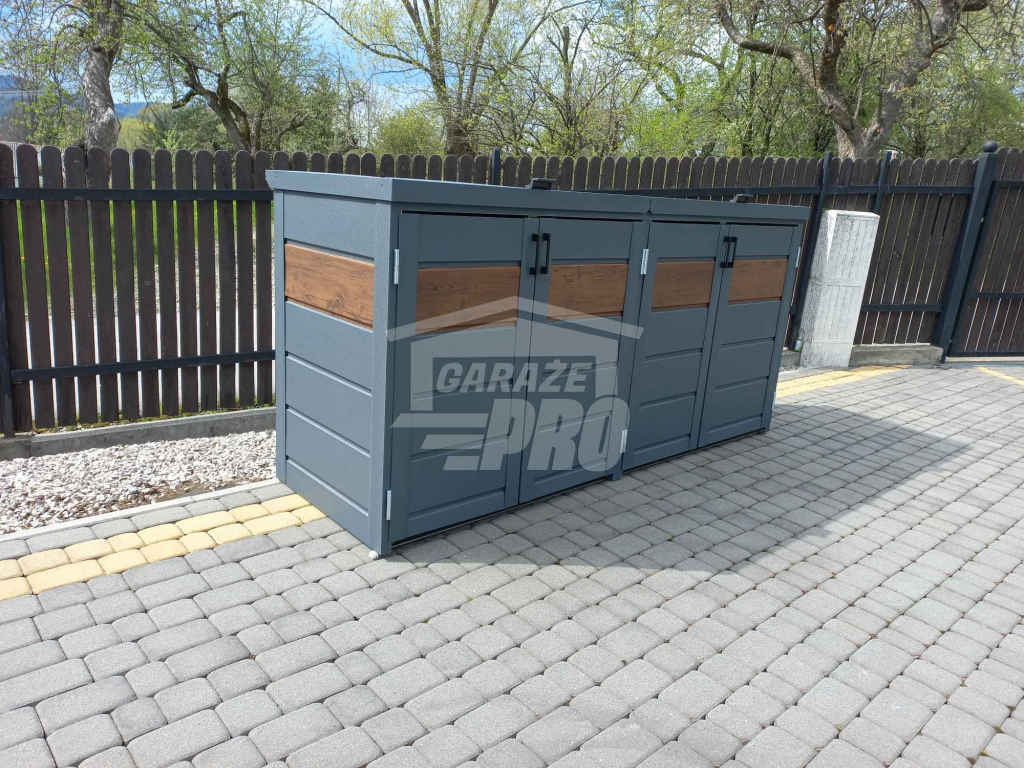 Zabudowa koszy obudowa kubłów 275x80x120cm 4x240L+ ciemny orzech GP337 Gdynia - zdjęcie 4
