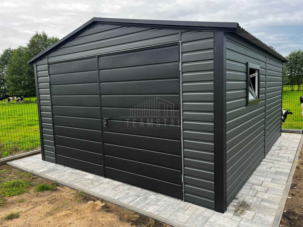 Garaż blaszany 4x5m - brama dwuskrzydłowa - okno dach TS1191 Łańcut - zdjęcie 6