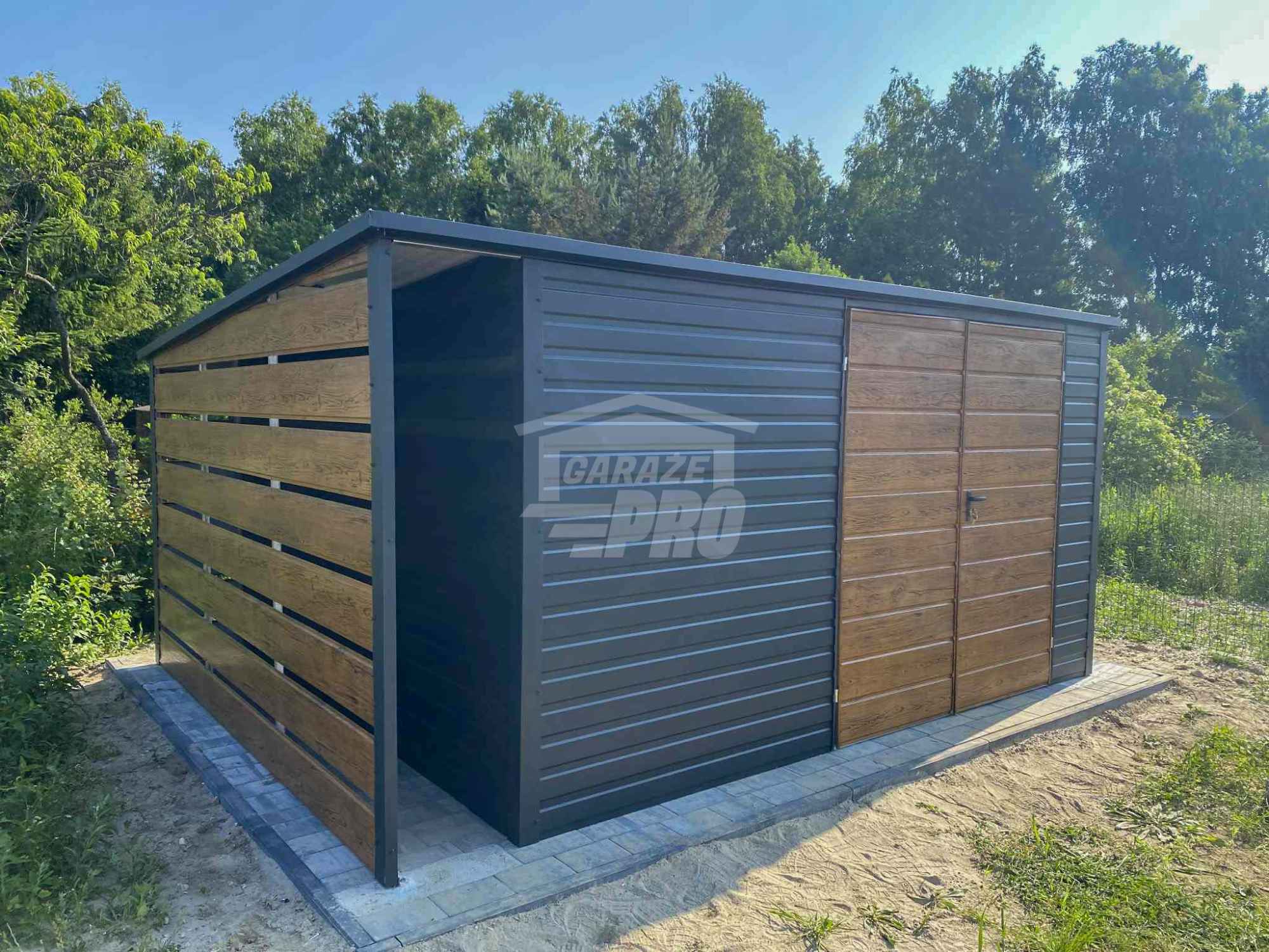 Schowek Domek Ogrodowy 4,5x2m + wiata 0,5m Brama dach spad w tył GP609 Niepołomice - zdjęcie 4