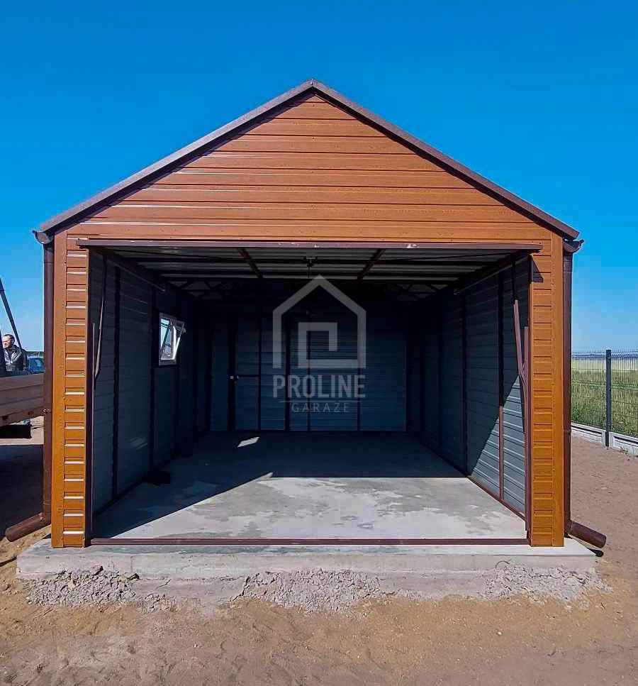 Garaż blaszany 3x5 - Brama uchyl drzwi okno  rynny dach dwuspad PLG122 Olsztyn - zdjęcie 2