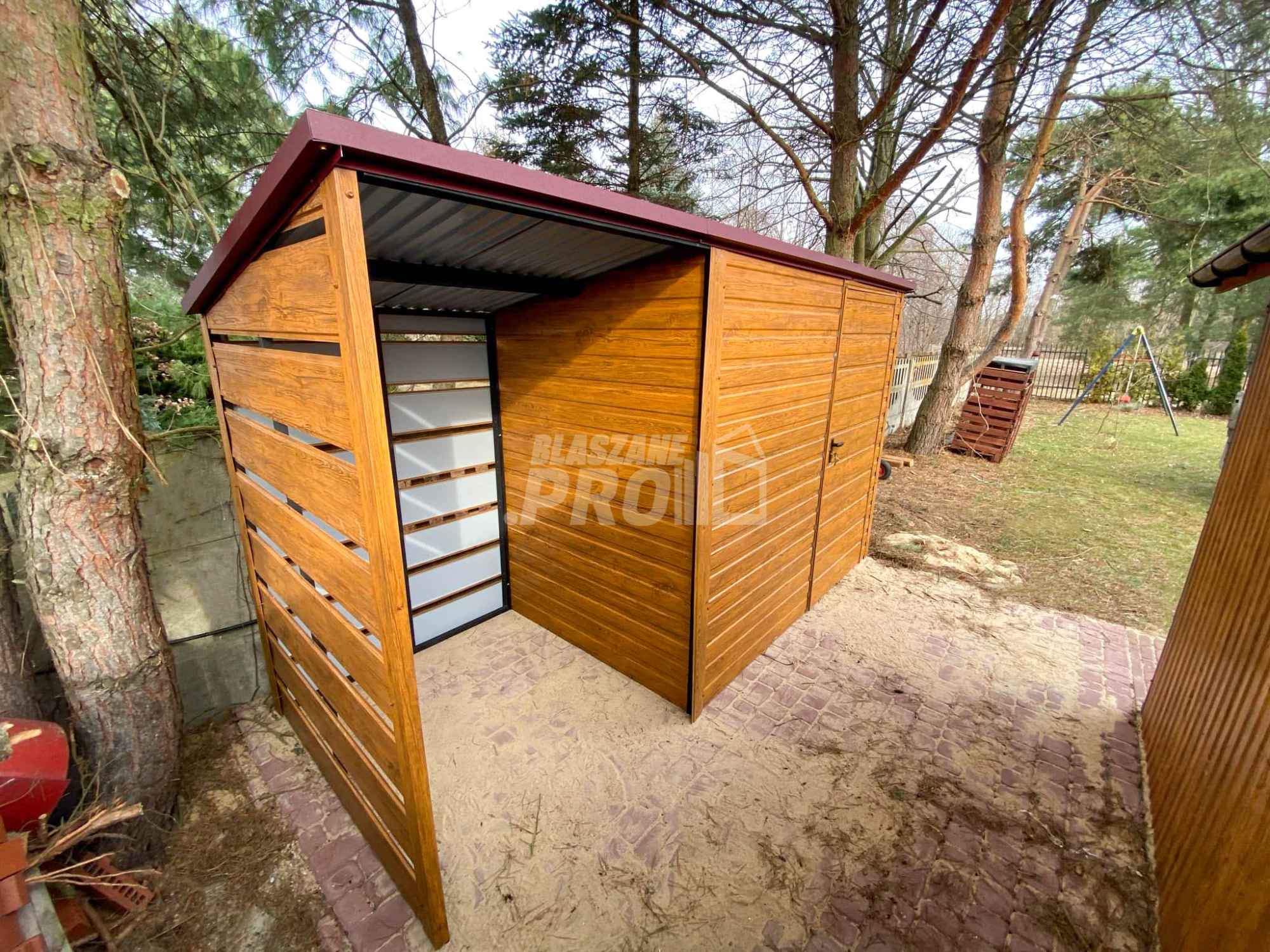 Schowek - Domek Ogrodowy 2,5x2m + wiata  Antracyt spad w tył GP546 Zakopane - zdjęcie 3