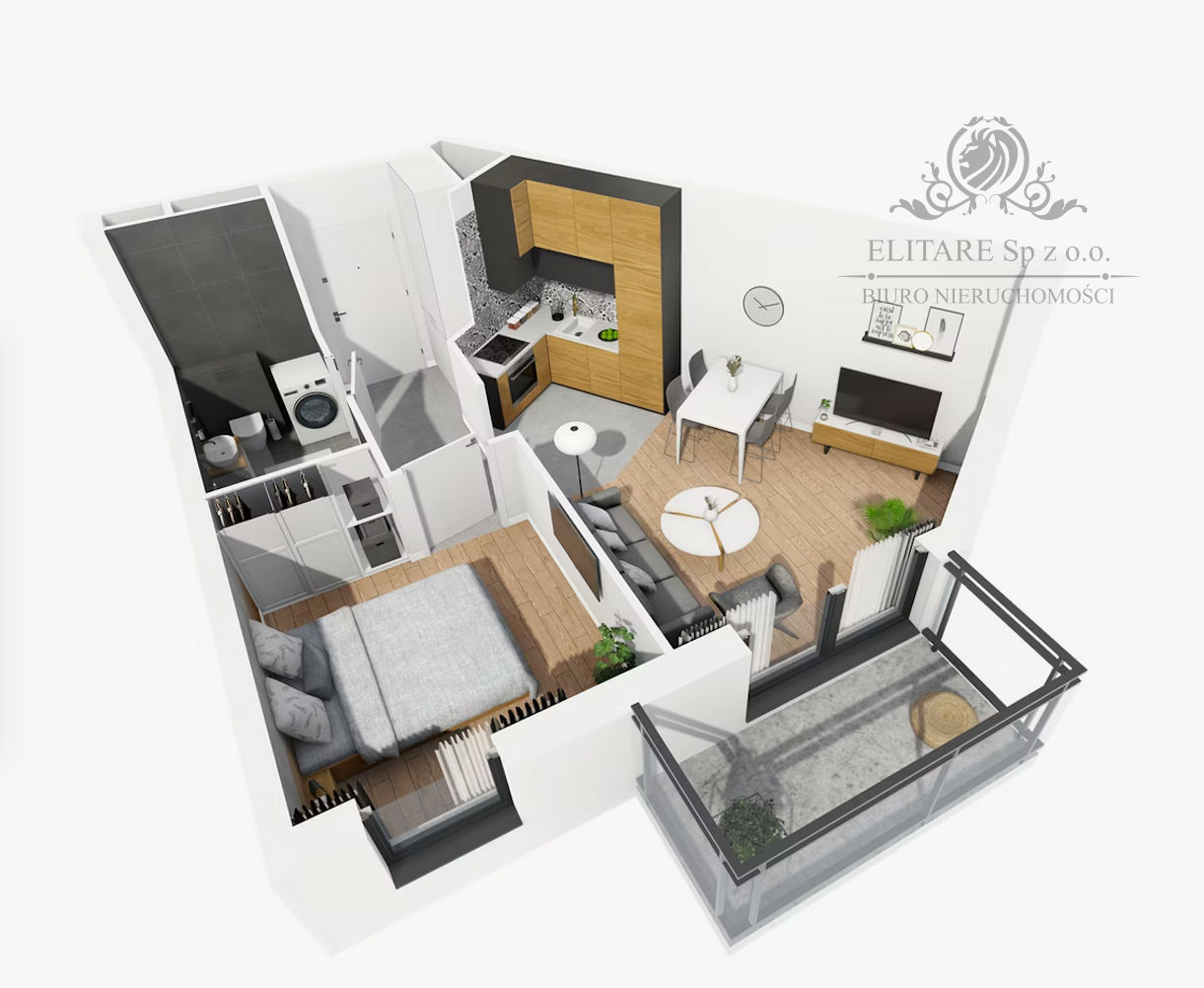 Piękne mieszkanie 2pok. o pow 38,20m2 z balkonem/ Partynice Braterska Wrocław - zdjęcie 8