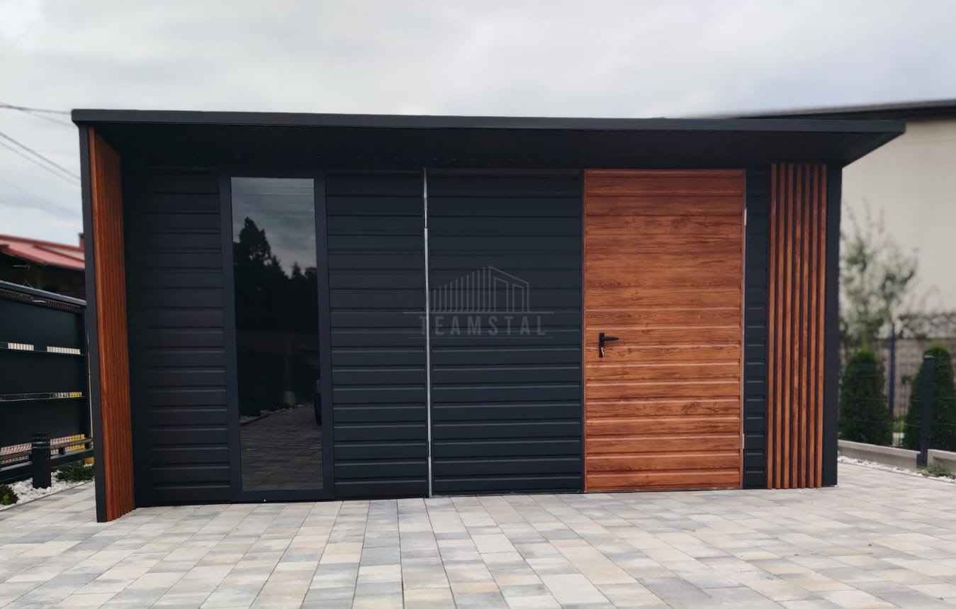 Schowek domek ogrodowy 5x4m drzwi okno dekor z lameli rynna TS1186 Legnica - zdjęcie 2