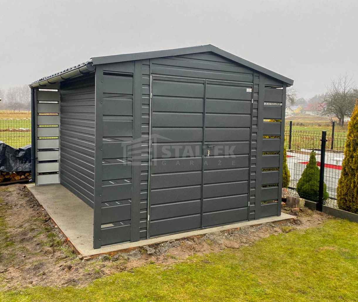 Domek ogrodowy 2x3m 2x wiata 0,5x3m brama blachodach rynny ST226 Lubartów - zdjęcie 2