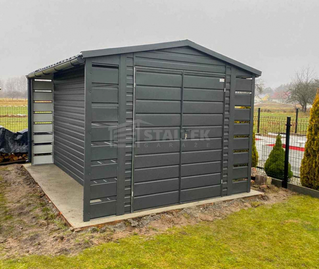 Domek ogrodowy 2x3m 2x wiata 0,5x3m brama blachodach rynny ST226 Lubartów - zdjęcie 2