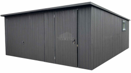 Garaż blaszany 5x6m - brama uchylna drzwi okno  dach TS1144