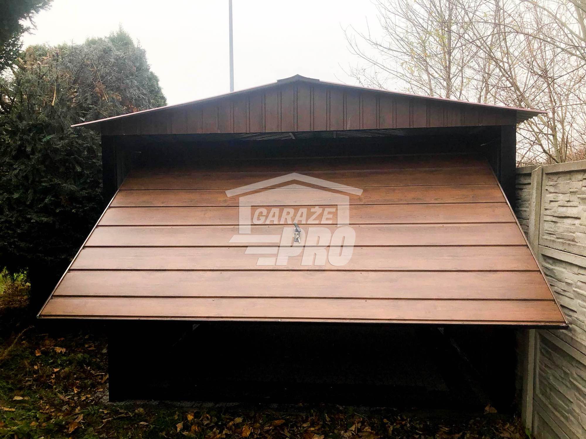 Garaż blaszany 3x6 2x Brama  drewnopodobny  Dach dwuspadowy GP77 Bełchatów - zdjęcie 4