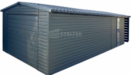 Garaż blaszany 4x6m wiata 1m brama drzwi okno rynna blachodach ST197