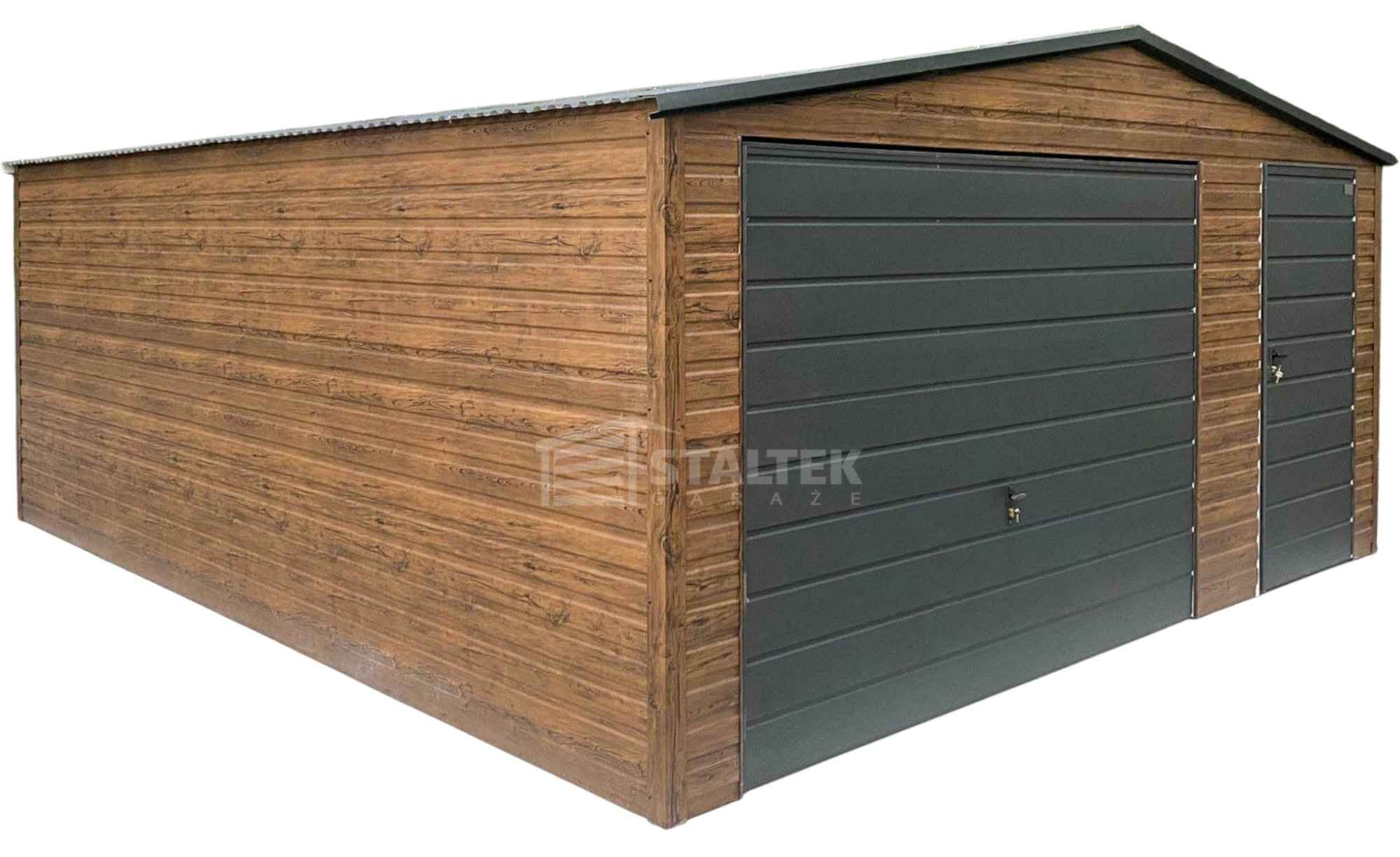 Garaż blaszany 5x6m - brama - drzwi - okno  drewnopodobny dach ST195 Chełm - zdjęcie 1