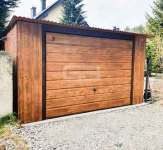 Garaż blaszany 4x7 Brama + drzwi Drewnopodobny  Dach spad w tył GB170 Ełk - zdjęcie 7