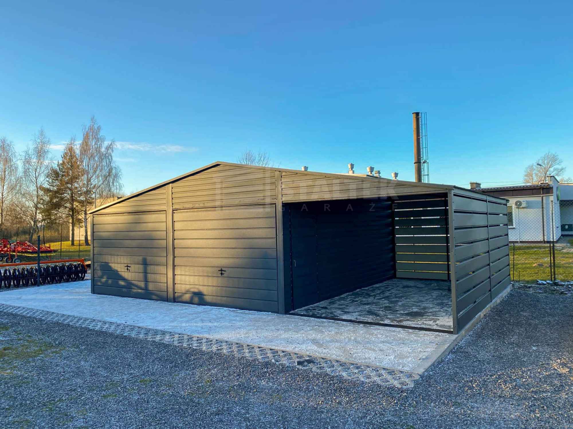Garaż blaszany 6x6m - wiata 3m - 2x Brama - drzwi Dach ST176 Augustopol - zdjęcie 2
