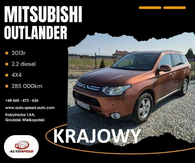 Mitsubishi Outlander 2.2 Diesel 4x4 Hak Salon PL 7os. Grodzisk Wielkopolski - zdjęcie 1