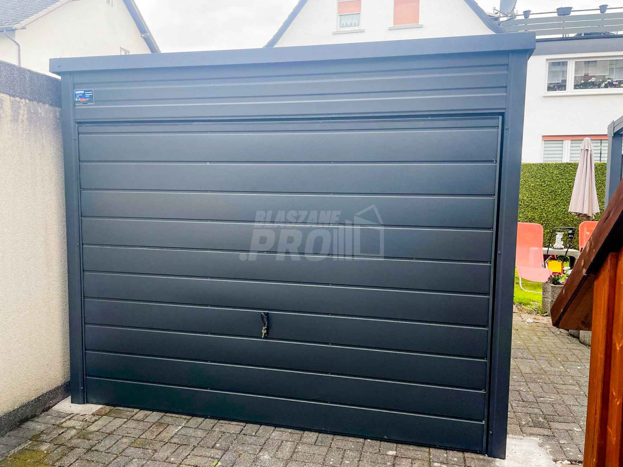 Garaż blaszany 3x4m  Brama uchylna + drzwi Dach spad w tył GP100 Szczecin - zdjęcie 3