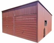 Hala Garaż blaszany 6x6 - 2x Brama - okno dach ST108