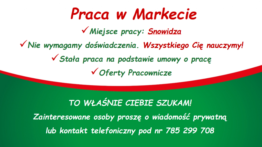 Praca w Markecie Dino Snowidza Jawor - zdjęcie 1
